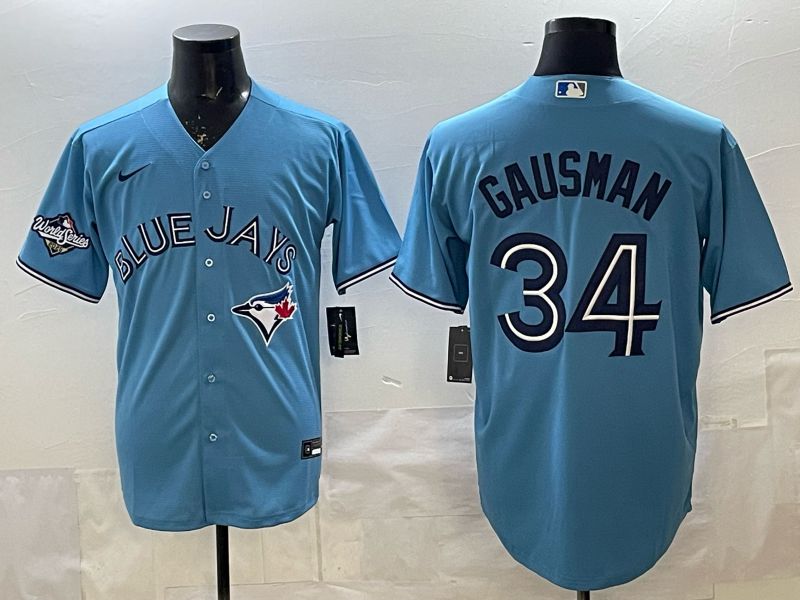 Men 2025 Nike Toronto Blue Jays #34 Gausman Light Blue Game MLB Jersey 013